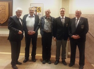 v.l.: BSV-Chef Rolf Starke, Wolfgang Schröder, Peter Schipper, Marcel Kühnhold, Hans-Arnold Heier